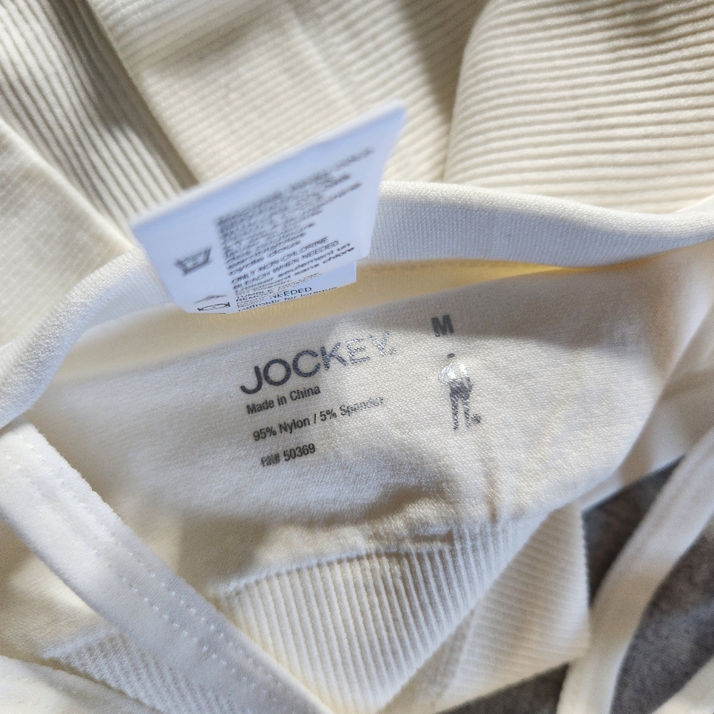 Jockey Bra Crop Top Crossback White NWT athleisure ribbed - Picture 12 of 13